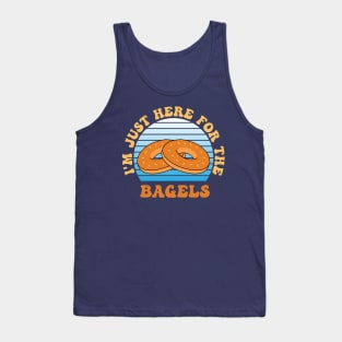 Just Here For the Bagels Funny Quote Tank Top